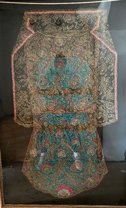 lot 98 image: Vintage  Antique Beaded &amp Embroidered Framed Dress and Cape