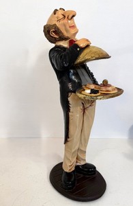 lot 31 image: 26 Tall Uppity Butler Figure w Tray