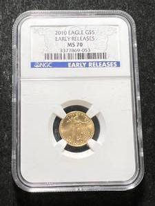 2010 AMERICAN GOLD EAGLE 1/10TH TROY OZ .999 FINE GOLD NGC MS70