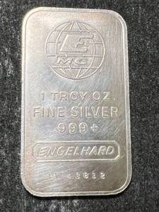 1 TROY OZ .999 FINE SILVER ENGELHARD BAR