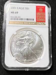 2001 AMERICAN SILVER EAGLE NGC MS69