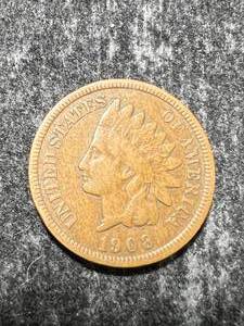 lot 16 image: 1908 US INDIAN HEAD CENT
