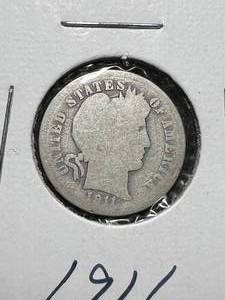 lot 20 image: 1911 US BARBER DIME
