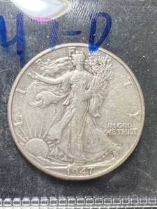 lot 55 image: 1947-D US WALKING LIBERTY HALF DOLLAR