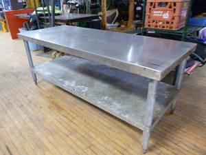 lot 9 image: Stainless Steel Table with Bottom Shelf