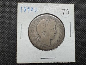 lot 73 image: Better Date 1898-S Barber Half Dollar