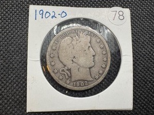 lot 78 image: 1902-O Barber Half Dollar