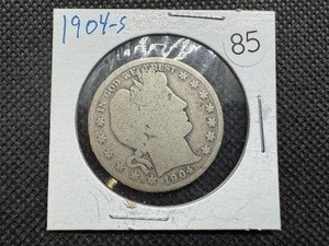 lot 85 image: Key Date 1904-S Barber Half Dollar