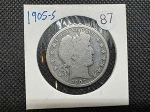 lot 87 image: 1905-S Barber Half Dollar