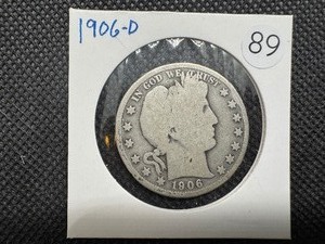 lot 89 image: 1906-D Barber Half Dollar