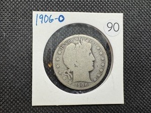 lot 90 image: 1906-O Barber Half Dollar