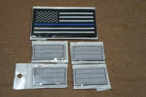 lot 66 image: Boss Dog Tactial Velcro Patches - ReflectorsBlue Line Flag