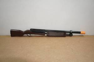 lot 92 image: Wood Stocked Pump Shotgun Kids Toy