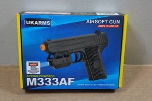 lot 129 image: UkArms M333AF Airsoft Pistol with Laser Sight