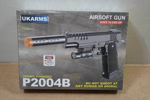 lot 130 image: UkArms P2004B Airsoft Pistol with Laser Sight