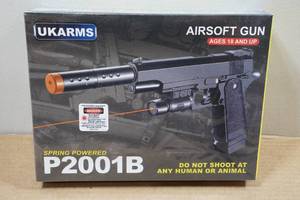 lot 131 image: UkArms P2001B Airsoft Pistol with Laser Sight