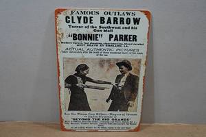 lot 172 image: Novelty Metal Sign - Bonnie & Clyde