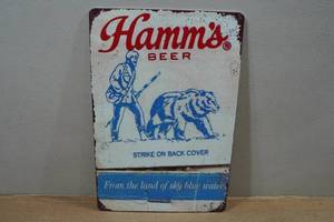 lot 176 image: Novelty Metal Sign - Hamms Beer
