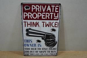 lot 177 image: Novelty Metal Sign - Private Property
