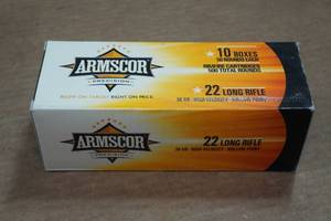 lot 202 image: 500 Armscor .22 LR 36 Gr HP Ammo