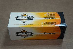 lot 203 image: 500 Armscor .22 LR 40 Gr SP Ammo