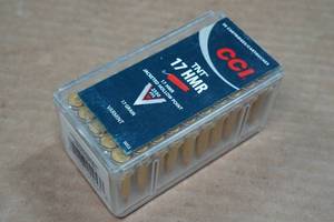 lot 207 image: 50 CCI TNT .17 HMR 17 Gr JHP Ammo