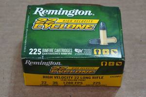 lot 209 image: 225 Remington 22 Cyclone .22 LR 36 Gr Lead HP Ammo
