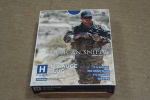 lot 219 image: 10 Hunt American Sniper 12 Gauge 2-34 494 Gr Slugs