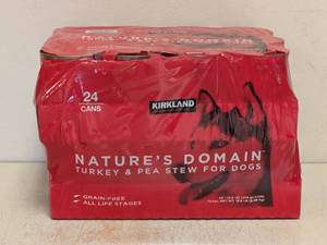 lot 46 image: NEW KIRKLAND SIGNATURE 24 CAN NATURES DOMAIN TURKEY & PEA STEW FOR DOGS