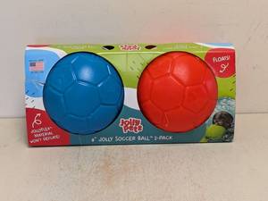 lot 40 image: NEW JOLLY PETS 8 JOLLY SOCCER BALL 2 PK