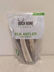 lot 13 image: BUCK BONE ORGANICS ELK ANTLER DOG CHEWS