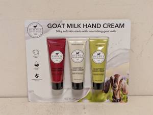 lot 69 image: NEW DIONIS GOAT MILK HAND CREAM 3PK.