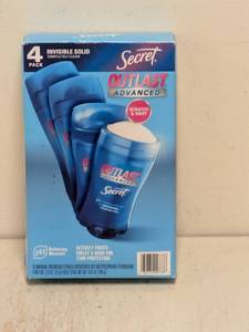 lot 119 image: NEW SECRET OUTLAST ADVANCED DEODORANT 4PK.