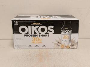 lot 187 image: NEW OIKOS PROTEIN SHAKE VANILLA 18PK