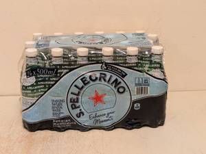 lot 158 image: NEW S. PELLEGRINO 500ML. SPARKLING NATURAL MINERAL WATER 24PK.