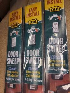 lot 30 image: Cinch Door Sweep - Bronze, Easy Install Self-Adhesive - Lot of 3