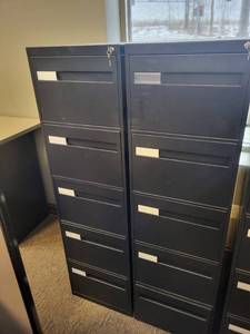 lot 46 image: Vertical Filing Cabinets - 18 in W x 28 in D x 63 in H (Lot of 2) - Steel, Locking