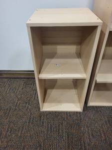lot 115 image: Birch Wood 2-Shelf Open Bookcase Storage Cabinet - Natural Finish
