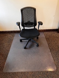 lot 94 image: Herman Miller Office Chair Mesh Back with Adjustable Armrests & Included Chair Mat