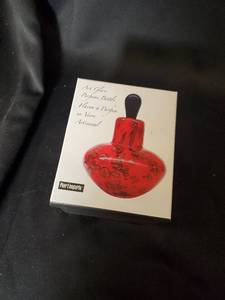 lot 21 image: Pier 1 Imports Art Glass Perfume Bottle - Red Handcrafted
