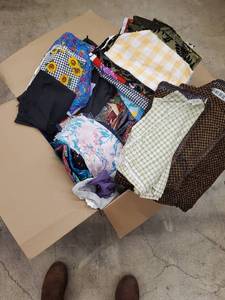 lot 31 image: Fabric Remnants Box - Assorted Textiles for Quilting & Crafting