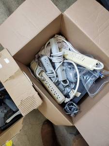 lot 41 image: Assorted Electronics Lot - Remote Controls, Telephones & Power Strips