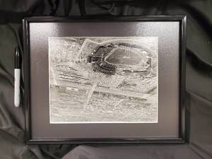 lot 99 image: KROSKA Nostalgia Photos - Framed Black & White Stadium Photo
