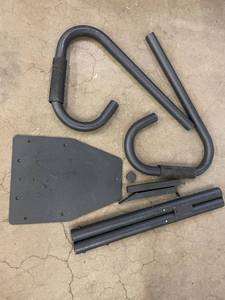 lot 23 image: Black Steel Tubing Kit with U-Shaped Handles, Heavy Base Plate & Brackets