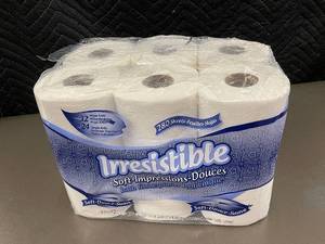 lot 191 image: 12 Mega Rolls of Irresistible Soft Impressions Bath Tissue - 280 Sheets per Roll