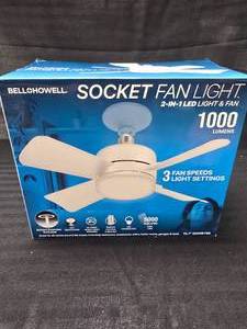 lot 9 image: Socket Fan Light, 2-in-1 Fan and Light