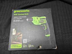 lot 76 image: Greenworks 38 Corded Drill Variable Speed