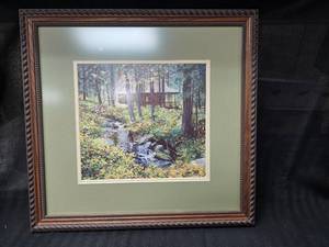 lot 87 image: Decorative Framed Cabin Photo