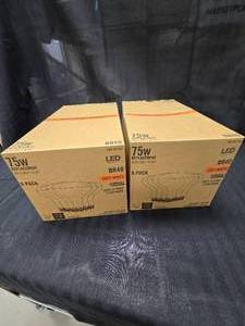 lot 141 image: 75W LED Soft White Light Bulbs 2 - 6pks