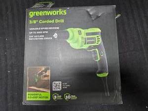 lot 152 image: Greenworks 38 corded Drill Variable speed